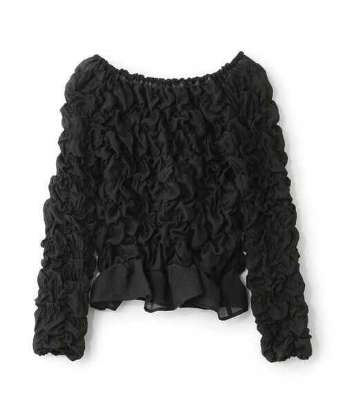 BIANCA / ビアンカ シャツ・ブラウス | 【1枚で着映え】スクエアシャーリングブラウス（ブラック1）