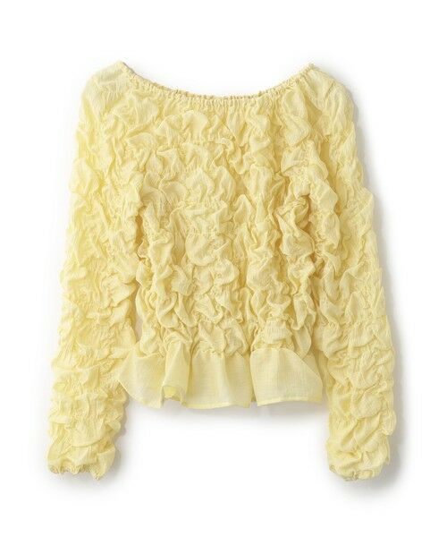 BIANCA / ビアンカ シャツ・ブラウス | 【1枚で着映え】スクエアシャーリングブラウス（イエロー1）