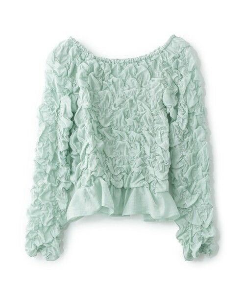 BIANCA / ビアンカ シャツ・ブラウス | 【1枚で着映え】スクエアシャーリングブラウス（グリーン1）