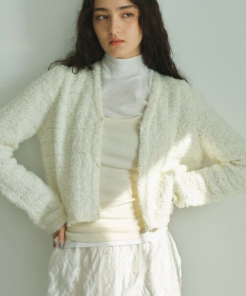 BIANCA / ビアンカ ニット・セーター | 【着映えリュクス】ツイーディーニットカーディガン（ホワイト1）