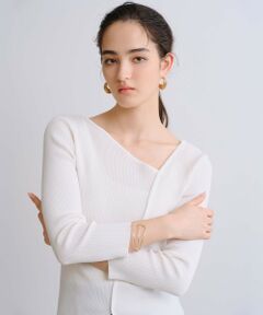 BIANCA / ビアンカ ニット・セーター | 【オールシーズン活躍】アシンメトリー変形Ｖネックプルオーバー