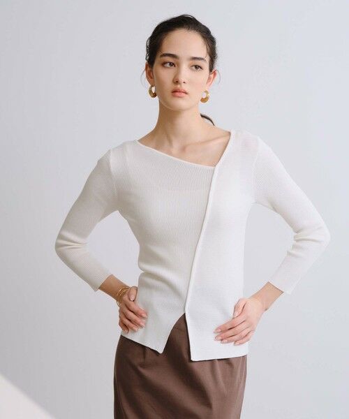 BIANCA / ビアンカ ニット・セーター | 【オールシーズン活躍】アシンメトリー変形Ｖネックプルオーバー | 詳細1