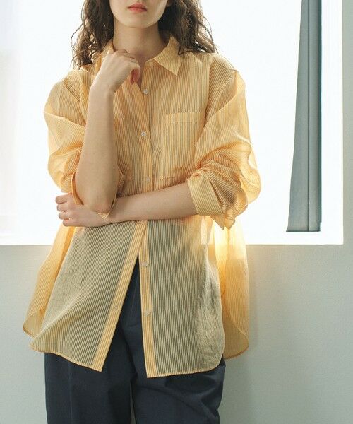 BIANCA / ビアンカ シャツ・ブラウス | 【着映えレイヤード】シアーストライプオーバーシャツ | 詳細8