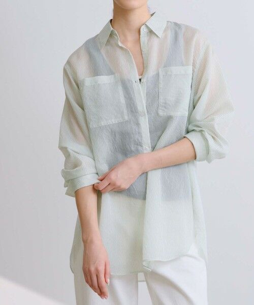 BIANCA / ビアンカ シャツ・ブラウス | 【着映えレイヤード】シアーストライプオーバーシャツ | 詳細11