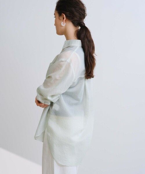 BIANCA / ビアンカ シャツ・ブラウス | 【着映えレイヤード】シアーストライプオーバーシャツ | 詳細13
