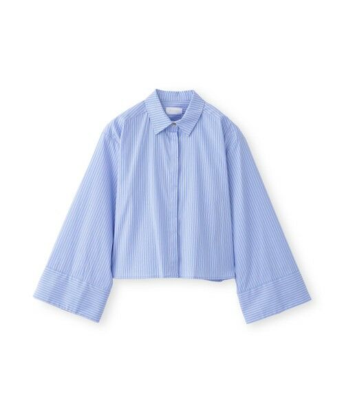 BIANCA / ビアンカ シャツ・ブラウス | 【抜け感スタイル】ワイドスリーブショートシャツ（ブルー1）