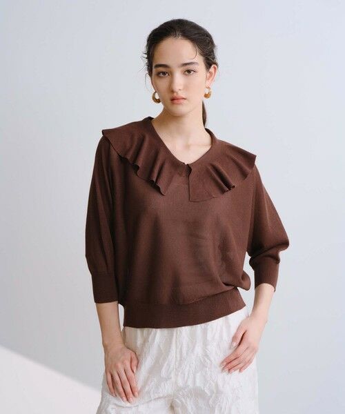 BIANCA / ビアンカ ニット・セーター | 【着映え2WAY】ラッフルカラープルオーバー | 詳細11