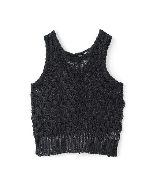 BIANCA / ビアンカ ニット・セーター | 【レイヤードに活躍】ストローヤーンローゲージベスト（ブラック1）