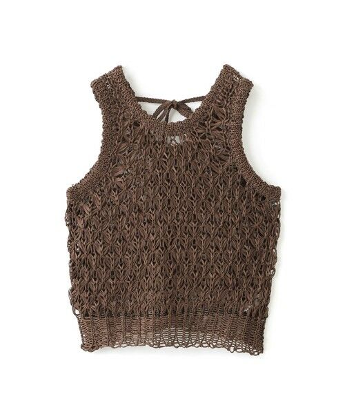 BIANCA / ビアンカ ニット・セーター | 【レイヤードに活躍】ストローヤーンローゲージベスト（ブラウン3）