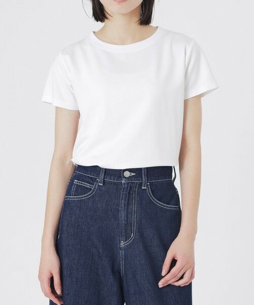 BIANCA / ビアンカ カットソー | 【接触冷感･UV対策】ベーシックロゴ刺しゅうTシャツ（ホワイト1）