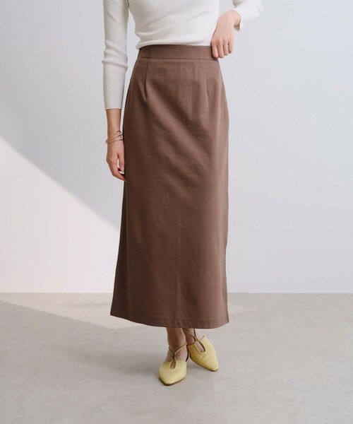 BIANCA / ビアンカ ロング・マキシ丈スカート | 【セットアップ】スムースジャージロングタイトスカート（キャメル1）