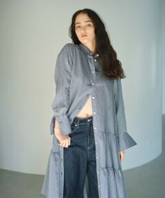 BIANCA / ビアンカ ロング・マキシ丈ワンピース | 【1周年記念アイテム】シアーストライプボリュームシャツワンピース