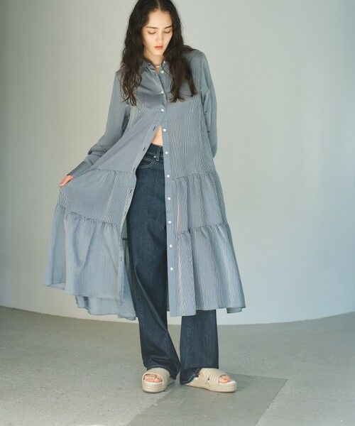 BIANCA / ビアンカ ロング・マキシ丈ワンピース | 【1周年記念アイテム】シアーストライプボリュームシャツワンピース | 詳細4