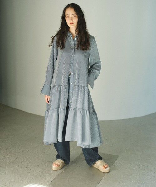 BIANCA / ビアンカ ロング・マキシ丈ワンピース | 【1周年記念アイテム】シアーストライプボリュームシャツワンピース | 詳細5