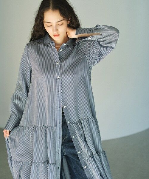 BIANCA / ビアンカ ロング・マキシ丈ワンピース | 【1周年記念アイテム】シアーストライプボリュームシャツワンピース | 詳細2