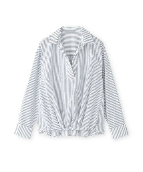 BIANCA / ビアンカ シャツ・ブラウス | 【マルチシーン】ハイカウントブロード スキッパーシャツ（ブルー1）