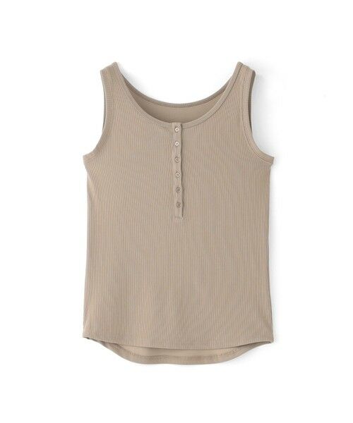 BIANCA / ビアンカ カットソー | 【レイヤードに活躍】ヘンリーネックタンクトップ（キャメル1）
