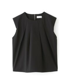 【はっ水/セットアップ】ストレッチナイロン　タックデザインブラウス
