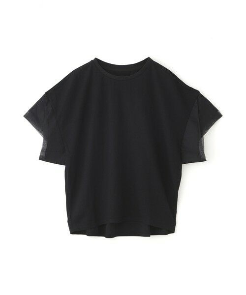 BIANCA / ビアンカ カットソー | 【ON・OFF着回し】チュールコンビカノコカットソー（ブラック1）