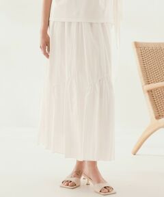 BIANCA / ビアンカ ロング・マキシ丈スカート | 【ON/OFF着回し】 ポリエステルレーヨンクレープ　ティアードスカート