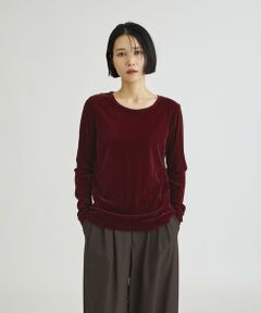 BIANCA / ビアンカ カットソー | 【シンプル着映え素材＆秋カラー】シアーベロア　長袖Tシャツ
