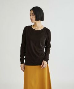 BIANCA / ビアンカ カットソー | 【シンプル着映え素材＆秋カラー】シアーベロア　長袖Tシャツ