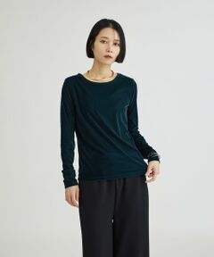 BIANCA / ビアンカ カットソー | 【シンプル着映え素材＆秋カラー】シアーベロア　長袖Tシャツ