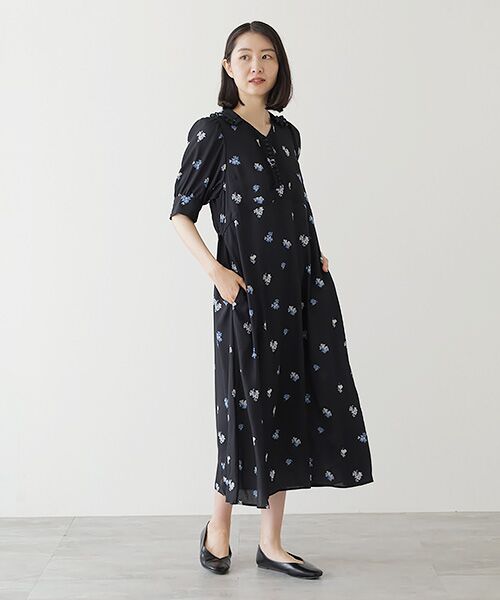 衝撃の激安コスパ・掘り出し物も フラワープリント・ドレス （ロング・マキシ丈ワンピース ワンピース