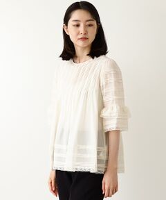 美品☆ビリティス☆Bilitis dix-sept ans レース半袖ブラウス セール】 コットンレース・ブラウス （シャツ・ブラウス