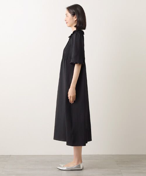 Bilitis dix-sept ans / ビリティス ロング・マキシ丈ワンピース | Pintucked Black Dress | 詳細7