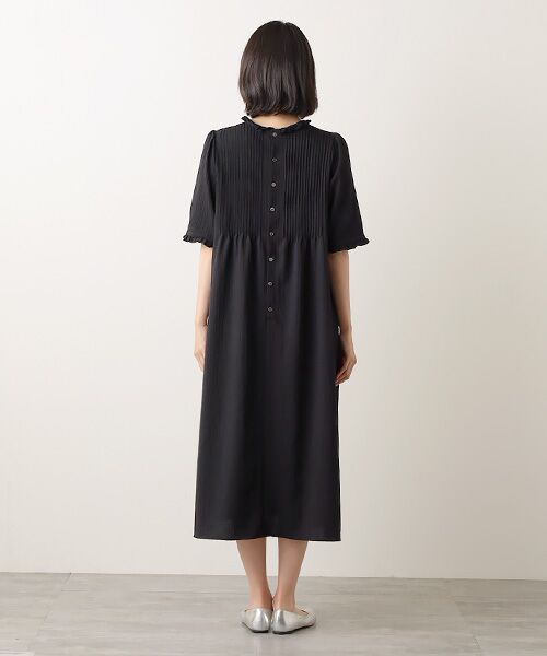 Bilitis dix-sept ans / ビリティス ロング・マキシ丈ワンピース | Pintucked Black Dress | 詳細8