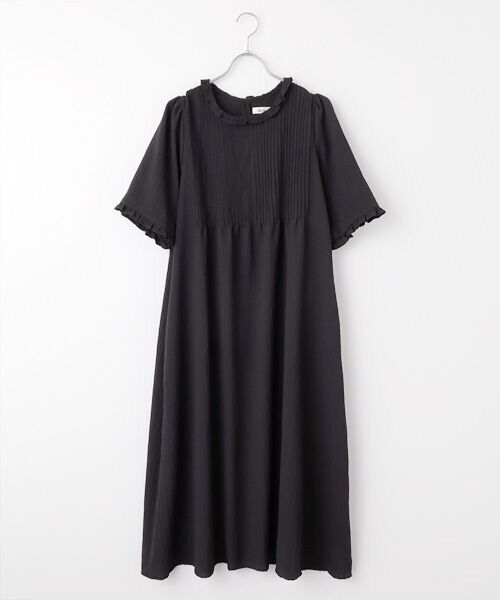 Bilitis dix-sept ans / ビリティス ロング・マキシ丈ワンピース | Pintucked Black Dress | 詳細11