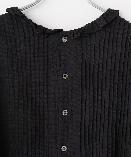 Bilitis dix-sept ans / ビリティス ロング・マキシ丈ワンピース | Pintucked Black Dress | 詳細5