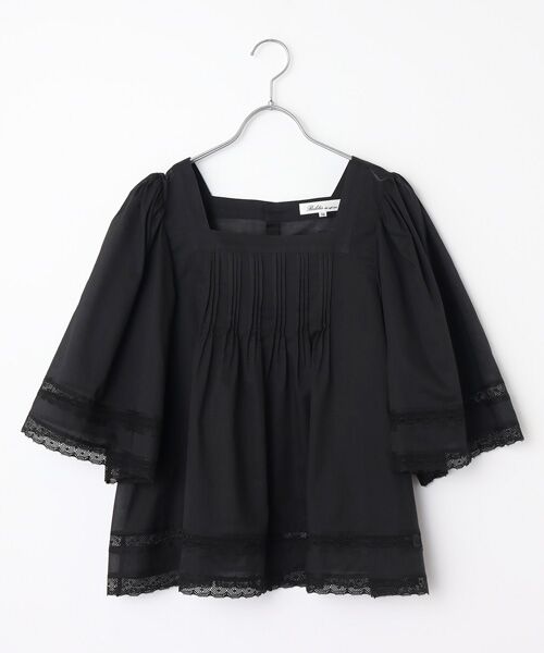 Bilitis dix-sept ans / ビリティス シャツ・ブラウス | Square Neck Blouse（Black）