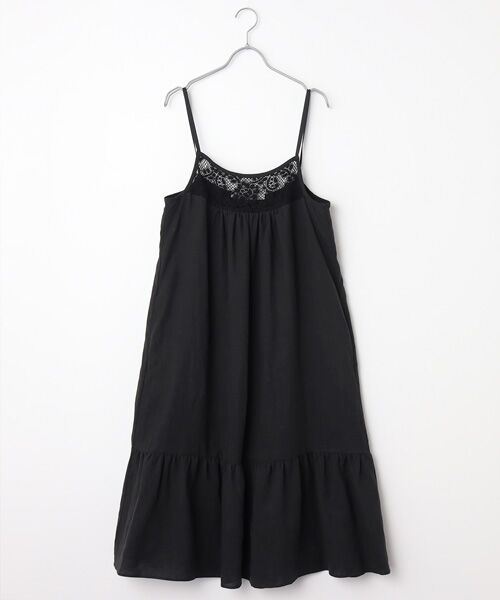 Bilitis dix-sept ans / ビリティス ロング・マキシ丈ワンピース | Apron Cami Dress（Black）