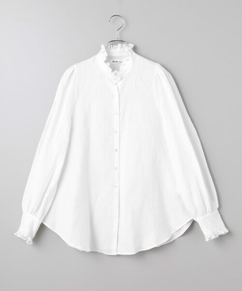 Bilitis dix-sept ans / ビリティス シャツ・ブラウス | Linen Stand Collar Blouse（White）