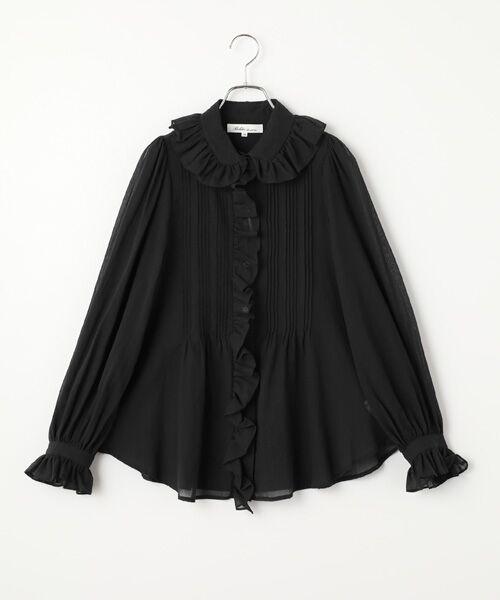 Bilitis dix-sept ans / ビリティス シャツ・ブラウス | Big Frill Collar Blouse（Black）