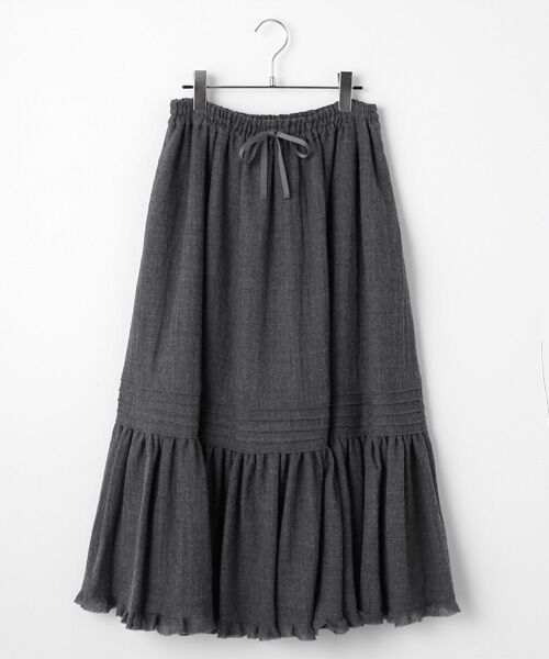 Bilitis dix-sept ans / ビリティス ロング・マキシ丈スカート | Wool Gauze Skirt（Gray）