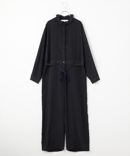 Bilitis dix-sept ans / ビリティス サロペット・オールインワン | Frill Collar All in One(Plain)（Black）