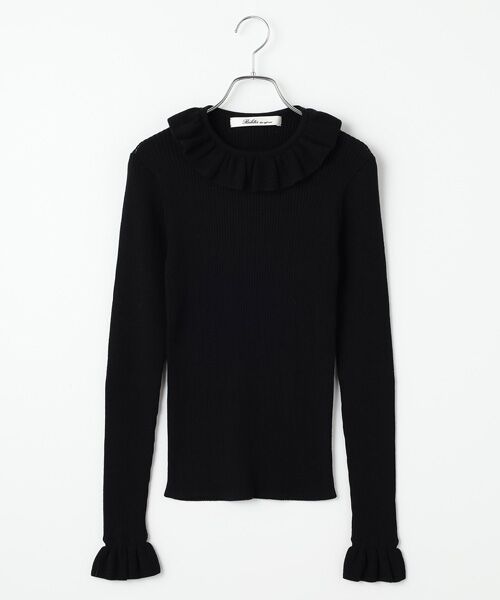 Bilitis dix-sept ans / ビリティス ニット・セーター | Frill Collar Pullover（Black）