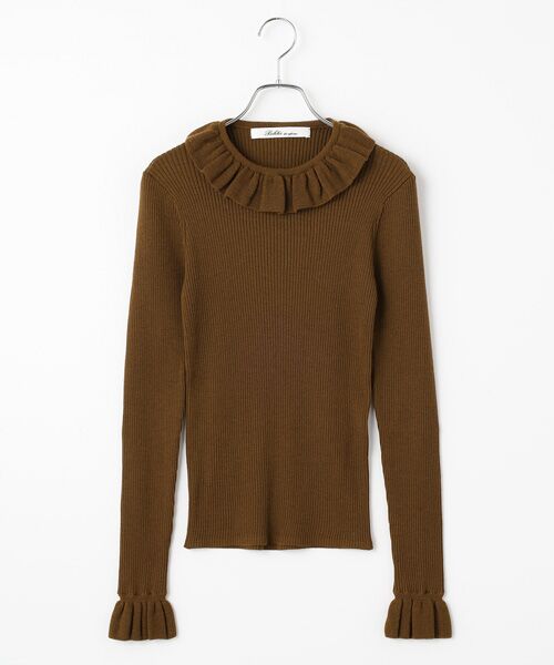 Bilitis dix-sept ans / ビリティス ニット・セーター | Frill Collar Pullover（Brown）