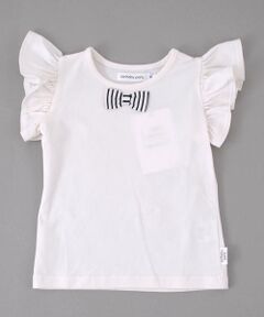 リボン袖フリルＴシャツ(70cm〜90cm)