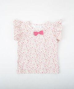 小花柄袖フリルＴシャツ(70〜90cm)