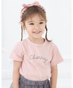 ロゴプリント milk cherry leaf cocoa 半袖 シンプル Tシャツ (70cm〜110cm)