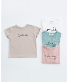 ロゴプリント milk cherry leaf cocoa 半袖 シンプル Tシャツ (70cm〜110cm)