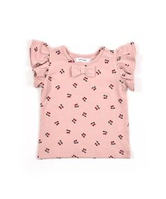 チェリー リボン フリル 半袖 Tシャツ (70cm〜110cm)