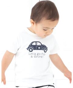 ベア天竺 くるま プリント 半袖 Tシャツ (70〜110cm)