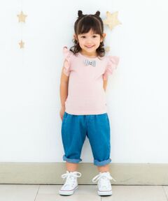 リボン袖フリルＴシャツ(100cm〜130cm)