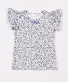 リボン フラワー 花 フリル 半袖 Tシャツ  (100cm〜130cm)