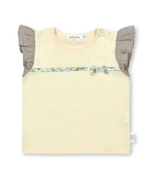 birthdayparty / バースデイパーティ Tシャツ | 【お揃い】ダンガリー花柄パイピングフリルTシャツ(80~110cm) | 詳細14